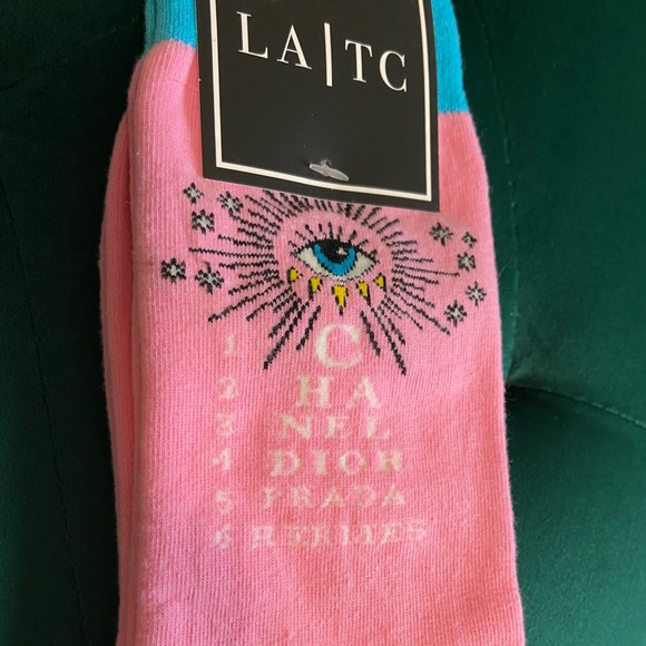 Pink / Blue LA TC 🪬Third Eye🪬 famous brands pyramid socks One Size - Picture 2 of 4